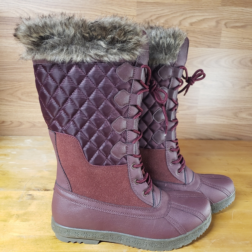 Arianna Quilted Lace-Up Winter Boot